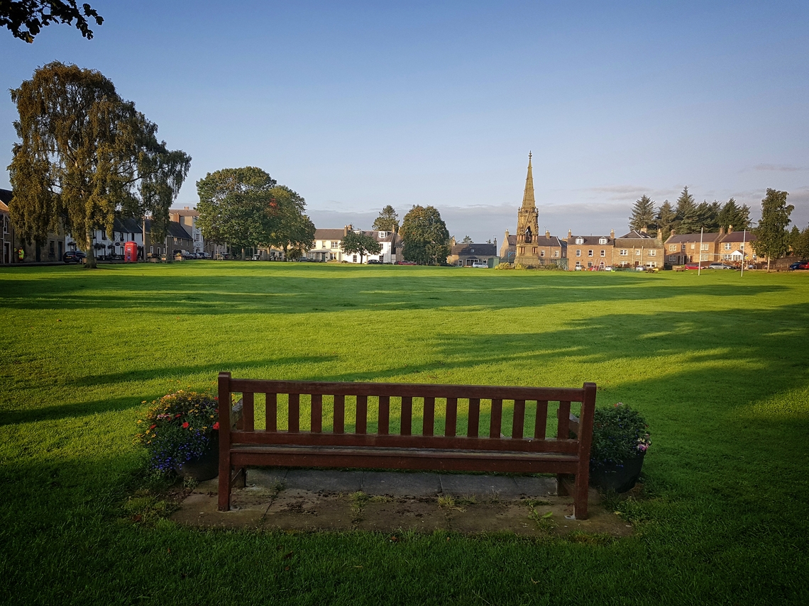 view across the green