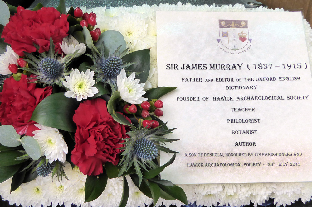 wreath remembering Sir James Murray